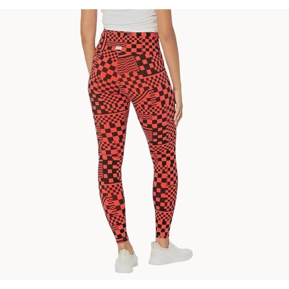 Ladies Red Abstract Emo Grunge Goth Festival School Bold Leggings UGG Ignite XS - Picture 2 of 9